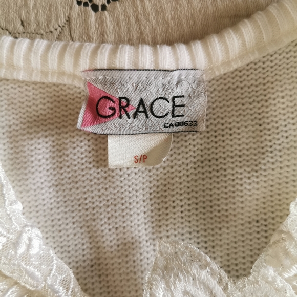 Vintage 80's Grace Cream Sweater Size Small - Picture 5 of 8